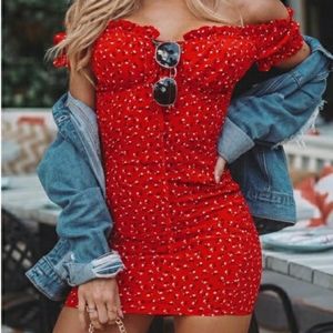 White Fox Red Mini Dress